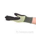 Gants de protection de protection HESPAX plongés en nitrile anti-coupe trempé